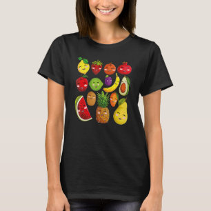 Obst Collage Niedliches Obst und Gemüse T-Shirt