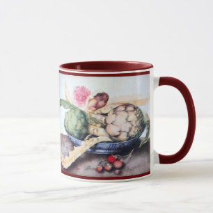 OBST DER SAISON 4- KÜNSTLER, ROSE & STRAWBERRIES TASSE