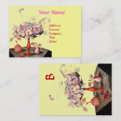 OBST DER SAISON, BLUME, BLÄTTER MONOGRAM Yello Visitenkarte (Vorne/Hinten)