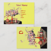 OBST DER SAISON, BLUME, BLÄTTER MONOGRAM Yello Visitenkarte (Vorne/Hinten)