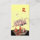 OBST DER SAISON, BLUME, BLÄTTER MONOGRAM Yello Visitenkarte (Rückseite)