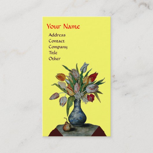 OBST DER SAISON - FARBHAFTES TULIPS-MONOGRAMM VISITENKARTE (Vorderseite)