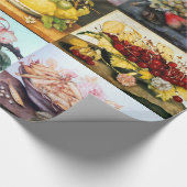 OBST DER SAISON, LEMONS, KIRCHEN, GRAPEN, PEACHES GESCHENKPAPIER (Ecke)