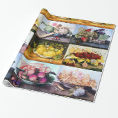 OBST DER SAISON, LEMONS, KIRCHEN, GRAPEN, PEACHES GESCHENKPAPIER (Ungerollt)