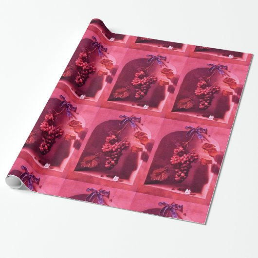 OBST DER SAISON - WOHLSTAND Fuchsia Red Pink Geschenkpapier (Ungerollt)