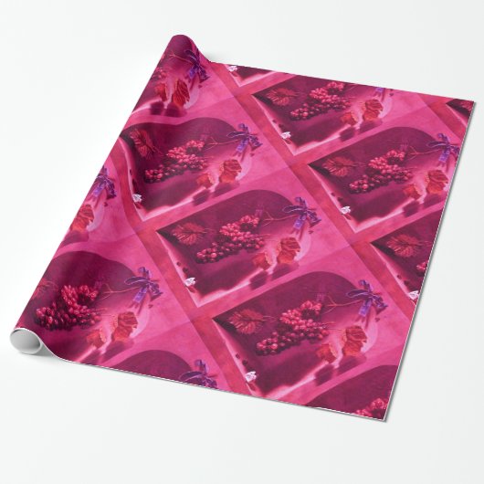 OBST DER SAISON - WOHLSTAND Fuchsia Red Pink Geschenkpapier (Ungerollt)