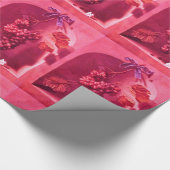 OBST DER SAISON - WOHLSTAND Fuchsia Red Pink Geschenkpapier (Ecke)