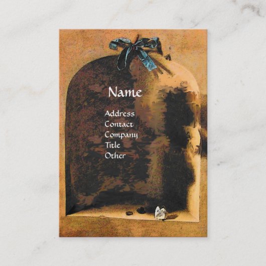 OBST DER SAISON - WOHLSTAND, gelb-braun Visitenkarte (Vorderseite)