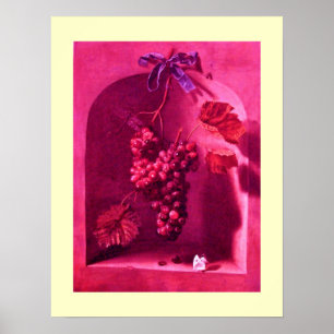 OBST DER SAISON - WOHLSTAND rosa antike rote Sahne Poster