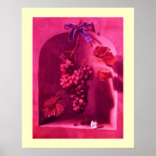 OBST DER SAISON - WOHLSTAND rosa antike rote Sahne Poster