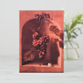 OBST DER SAISON - WOHLSTAND, rosa braun Einladung (Stehend Vorderseite)