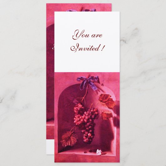 OBST DER SAISON - WOHLSTAND rosa Champagner Einladung (Vorne/Hinten)