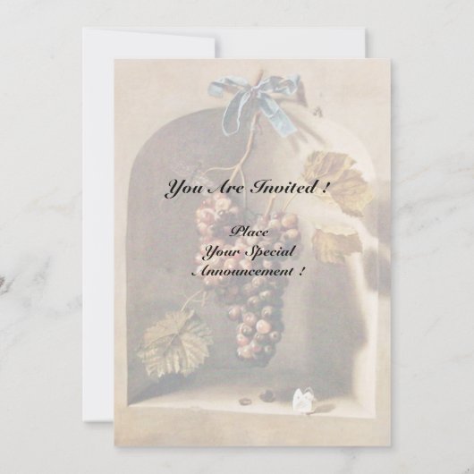 OBST DER SAISON - WOHLSTAND rosa fuchsienrot braun Einladung (Rückseite)