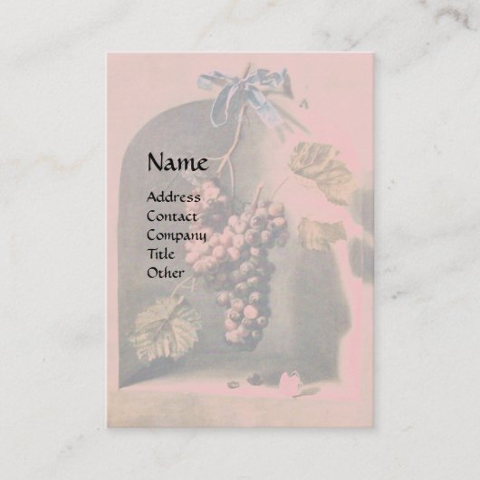 OBST DER SAISON - WOHLSTAND, rosa Visitenkarte (Vorderseite)