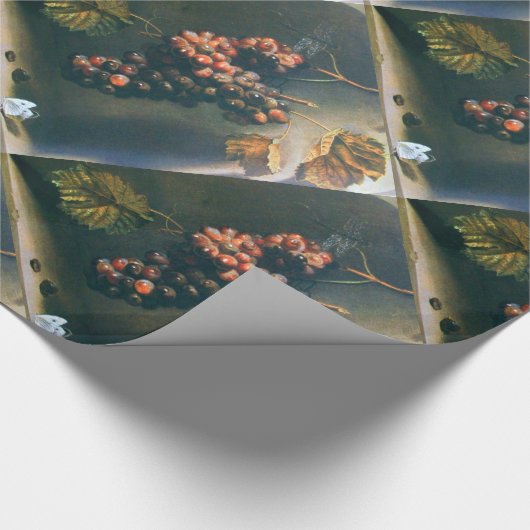 OBST DER SAISON, WOHLSTAND Rote Trauben, Schmetter Geschenkpapier (Ecke)