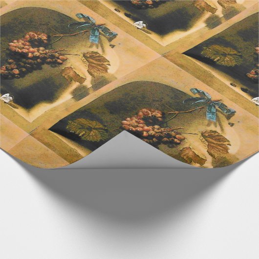 OBST DER SAISON - WOHLSTAND TRAGED GRAPES Rustikal Geschenkpapier (Ecke)