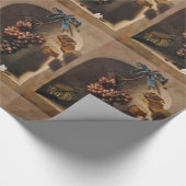 OBST DER SAISON - WOHLSTAND TRAGED GRAPES Rustikal Geschenkpapier (Ecke)