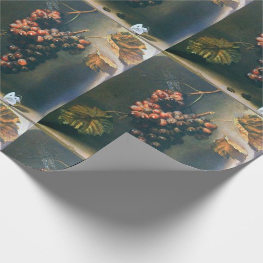 OBST DER SAISON - WOHLSTAND TRAGED GRAPES Rustikal Geschenkpapier (Ecke)