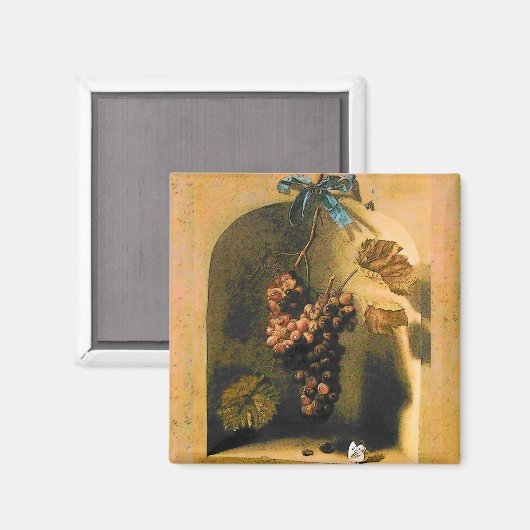 OBST DER SAISON - WOHLSTAND TRAGED GRAPES Rustikal Magnet (Vorderseite/Rückseite)