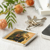 OBST DER SAISON, WOHLSTUFE, BLAUE BOW Rustikal Schlüsselanhänger (Seite)