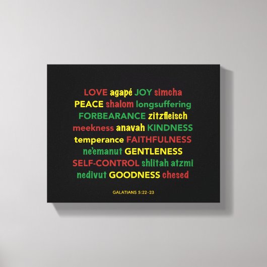 OBST DER SPIRITEN Galatianer Christlich Hebräisch Leinwanddruck (Vorderseite)