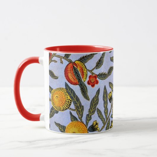 Obst, ein William-Morris-Muster, Tasse (Links)