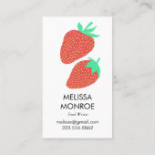 OBST: Erdbeeren illustriert Visitenkarte (Rückseite)