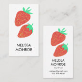 OBST: Erdbeeren illustriert Visitenkarte (Vorne/Hinten)