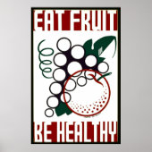 Obst essen - gesund sein - WPA-Plakat - Poster (Vorne)