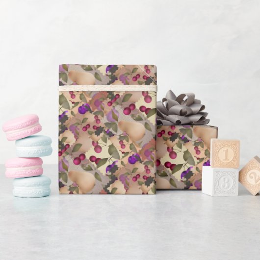 Obst, Flickwerk Geschenkpapier (Babyparty)