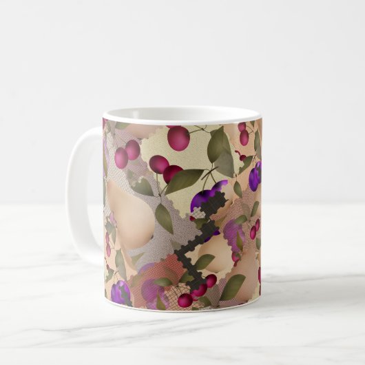 Obst, Flickwerk Kaffeetasse (Vorderseite Links)