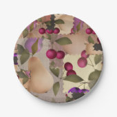 Obst, Flickwerk Pappteller (Vorderseite)