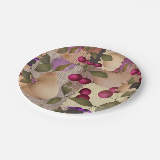 Obst, Flickwerk Pappteller (Schrägansicht)