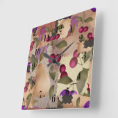 Obst, Flickwerk Quadratische Wanduhr (Winkel)