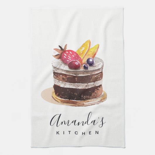 OBST FLORALKAKE PATISSERIE CUPCAKE KOCH BAKERIE GESCHIRRTUCH (Vertikal)