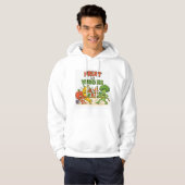 Obst gegen Veggies - Funny Tug Cartoon Design Hoodie (Vorne ganz)