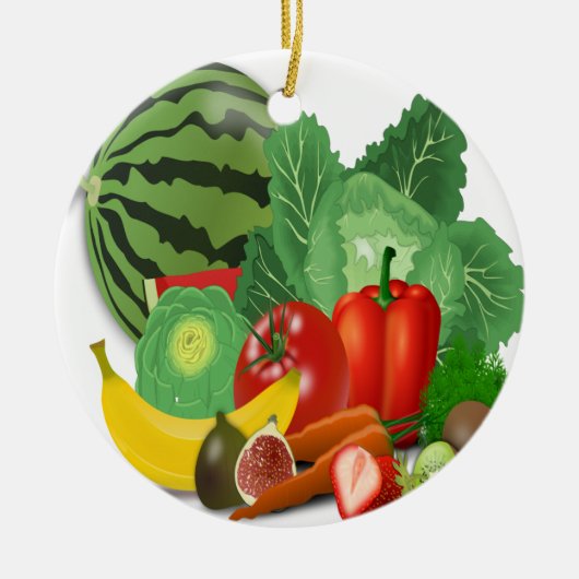 Obst Gemüse Artischocken Banane Keramik Ornament (Vorne)