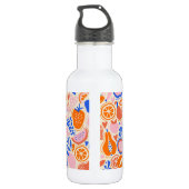 Obst Gemüse aus Orangenblauer Monogramm Edelstahlflasche (Rückseite)