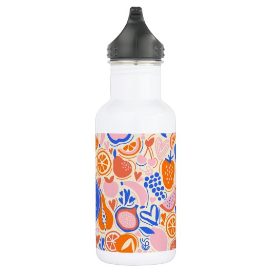 Obst Gemüse aus Orangenblauer Monogramm Edelstahlflasche (Rechts)