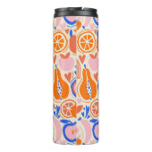 Obst Gemüse aus Orangenblauer Monogramm Thermosbecher (Rückseite)