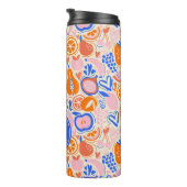 Obst Gemüse aus Orangenblauer Monogramm Thermosbecher (Nach rechts gedreht)