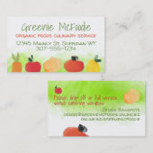 Obst Gemüse Bio gesunde Lebensmittel Koch Catering Visitenkarte (Vorne/Hinten)