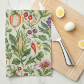 Obst, Gemüse, Blume Geschirrtuch (Viertel Falte)