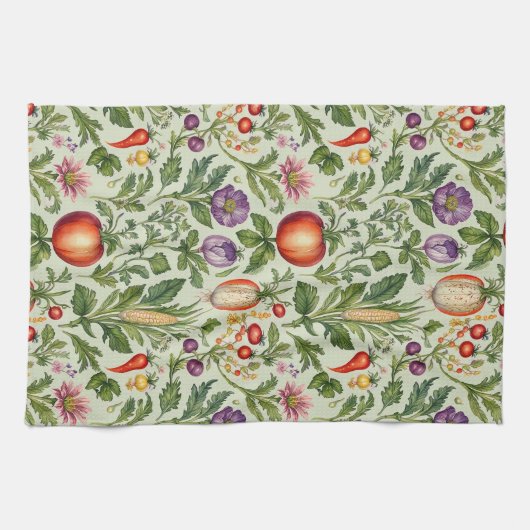 Obst, Gemüse, Blume Geschirrtuch (Horizontal)
