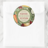 Obst Gemüse, das aus der Küche personalisiert ist Runder Aufkleber (Tasche)