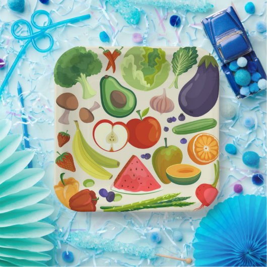Obst Gemüse Geburtstagsdusche Pappteller (Party)