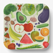 Obst Gemüse Geburtstagsdusche Pappteller (Vorderseite)