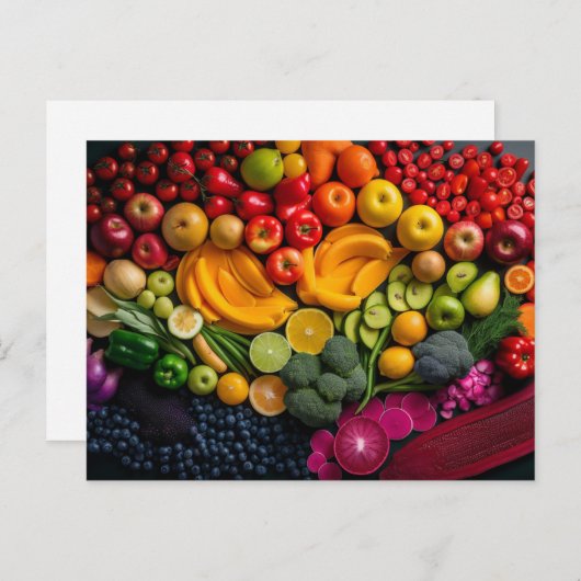 Obst Gemüse gesunde Ernährung auf der Grundlage vo Postkarte (Vorne/Hinten)