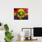 Obst Gemüse gesunde Lebensmittel Ernährung Gesundh Poster (Heimbüro)