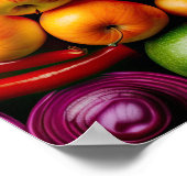Obst Gemüse gesunde Lebensmittel Ernährung Gesundh Poster (Ecke)